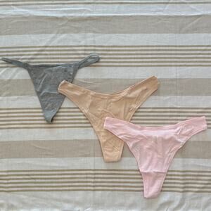 Victoria's Secret NWT | pink, nude high thong, gray string thong panty | size M